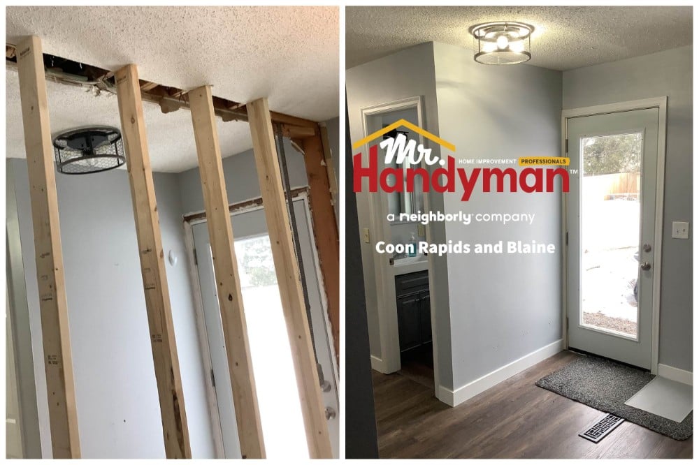 Header Beam Drywall Popcorn Ceiling