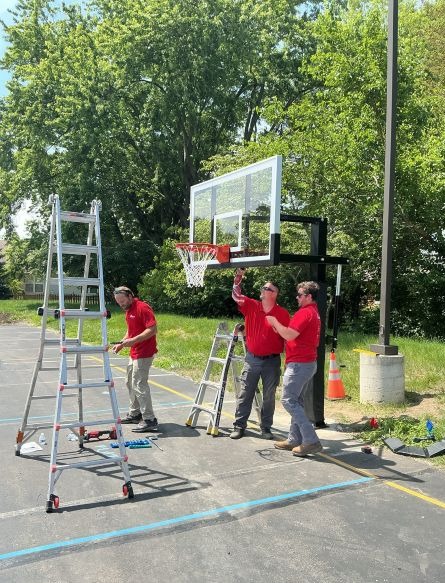 Basketball goal installation
