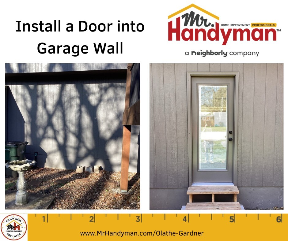 Install a door into a garage wall in Olathe