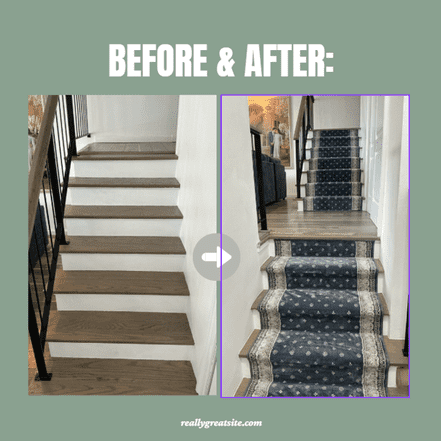 Installed Stair Carpet Runner