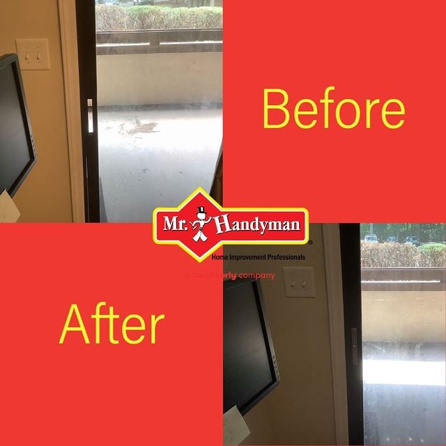 Before and after lock installed on door