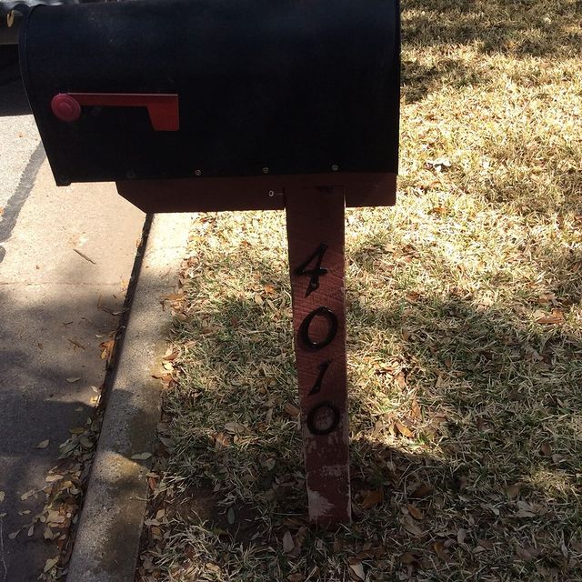 Mailbox post replacement with house numbers Hurst TX