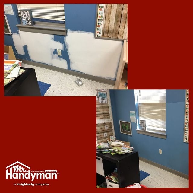 Fresh coat of blue paint in office