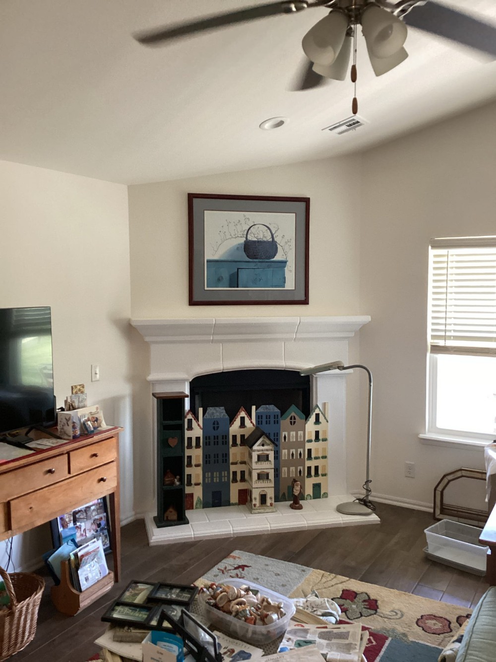 New Artwork Mounted above Fireplace in Jenks