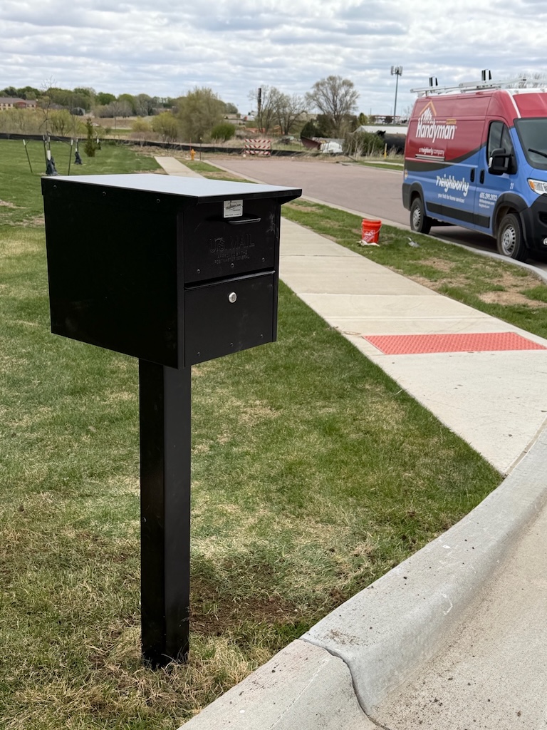 New mailbox installation completed by Mr. Handyman