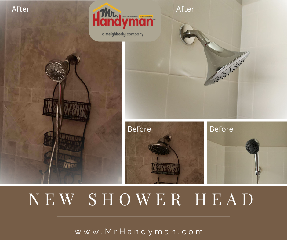 New shower head installation.
