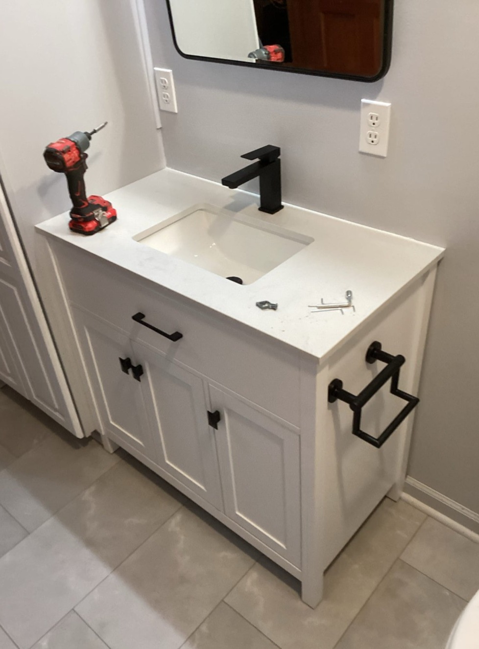 new bath vanity install