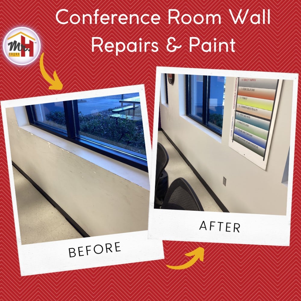Office Conference Room wall repairs and paint in Olathe