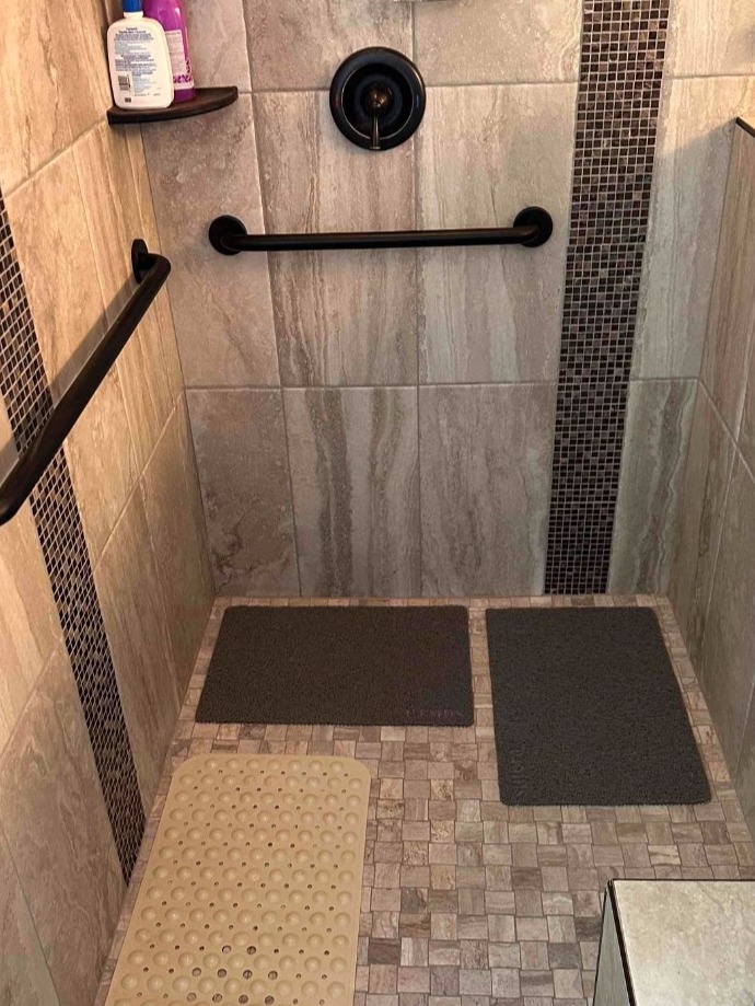 Oil Rubbed Grab Bars Installed