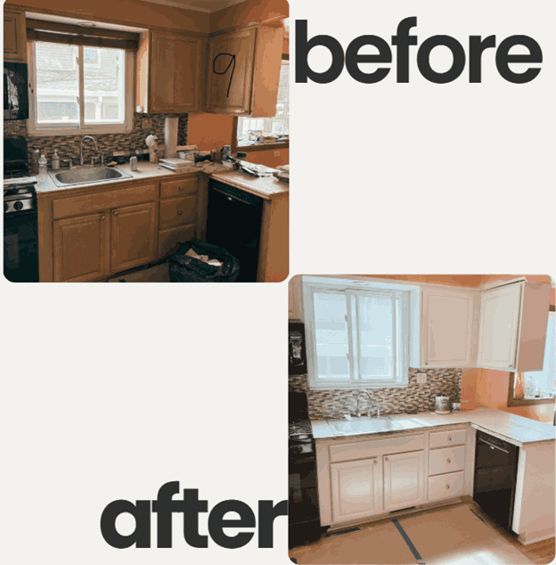 Painted and Refinished cabinets
