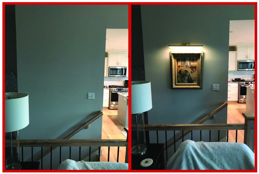 newly hung picture with display light