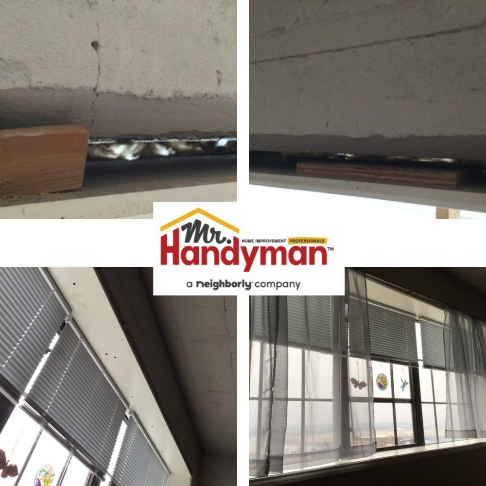 re-anchored and repaired window trim