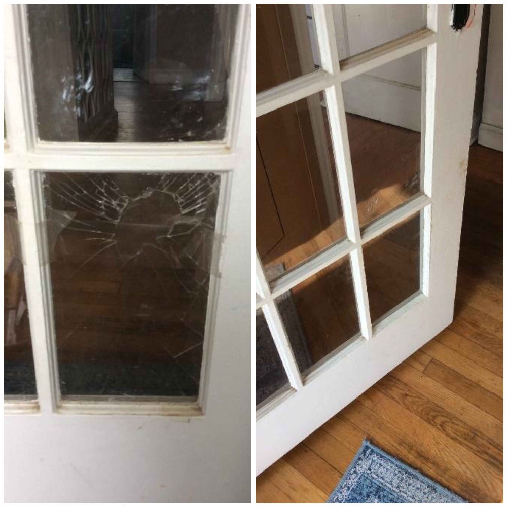 Repair glass pane in French door in Fairfield