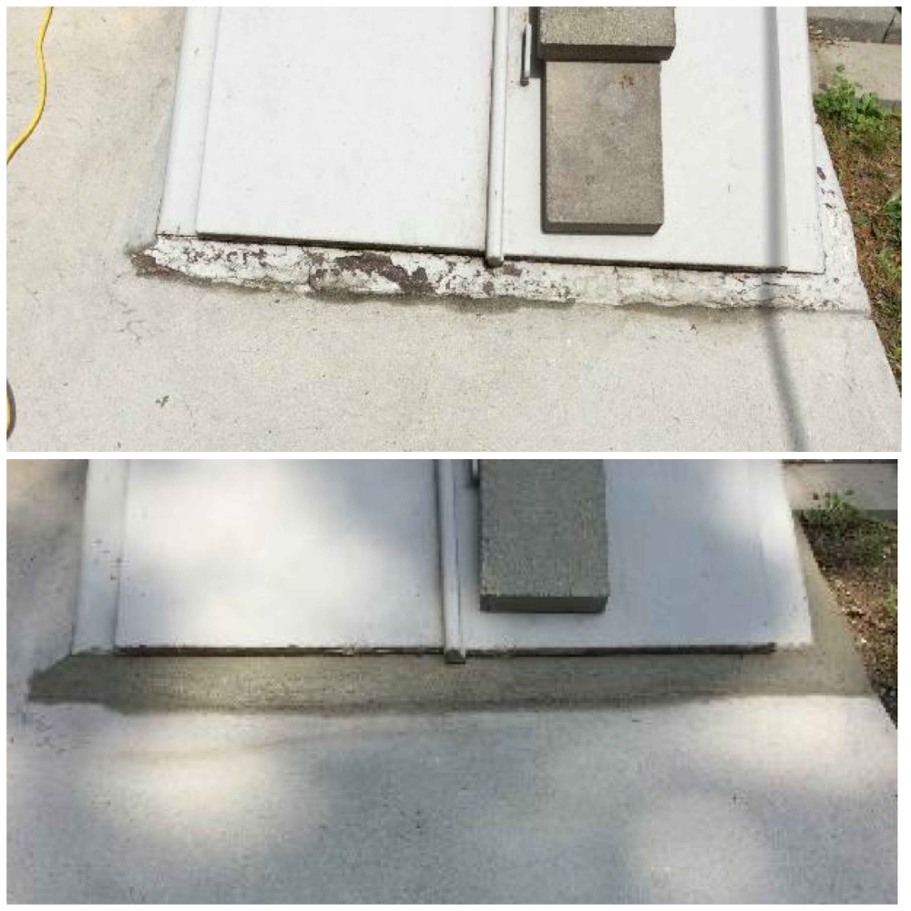 Repair masonry around bilco door in Trumbull