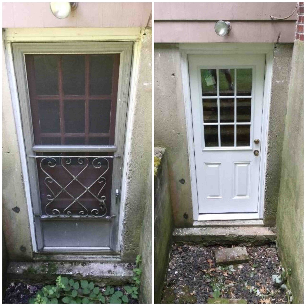 Replace basement door in Shelton