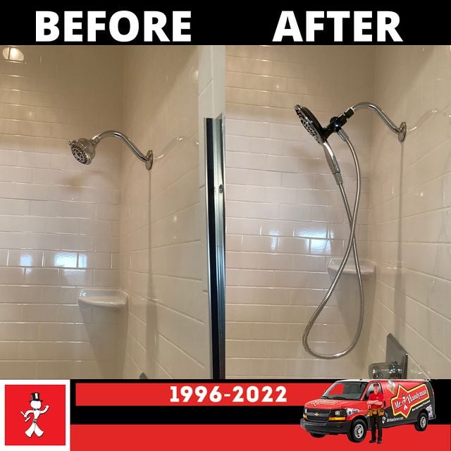 Showerhead replacement before and after