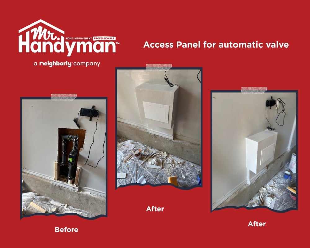 plumbing repair, valve repair, access panel