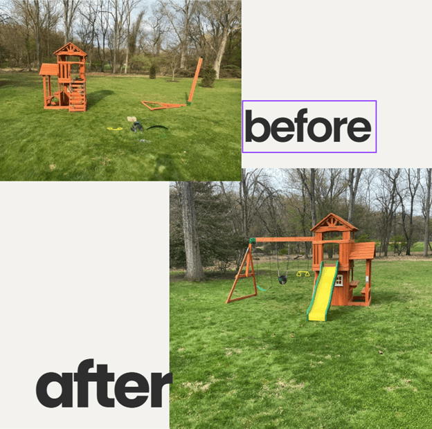 Fixed the swingset that was assumbled incorrectly