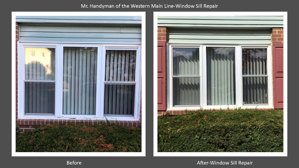 Window sill repair Paoli, Pa Chester County
