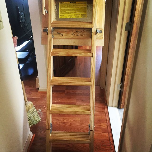 This is a ladder that takes you up to the house's attic.