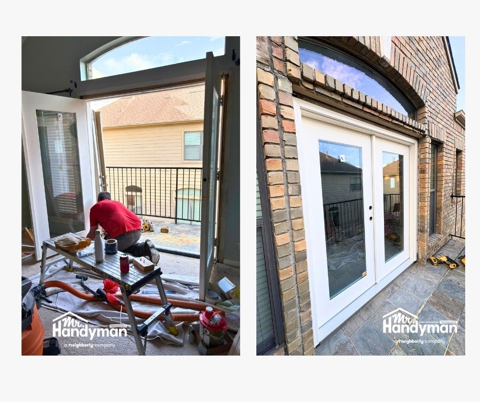 french door installation, handyman, handyman near me, home improvement, mr handyman