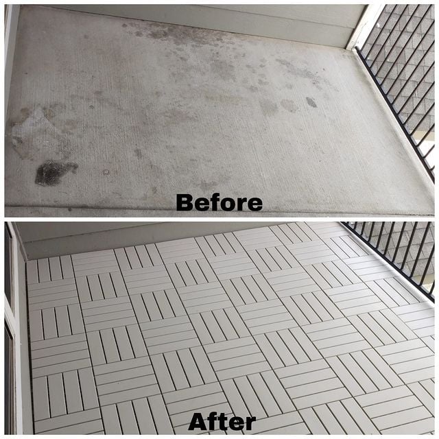 patio flooring on apartment