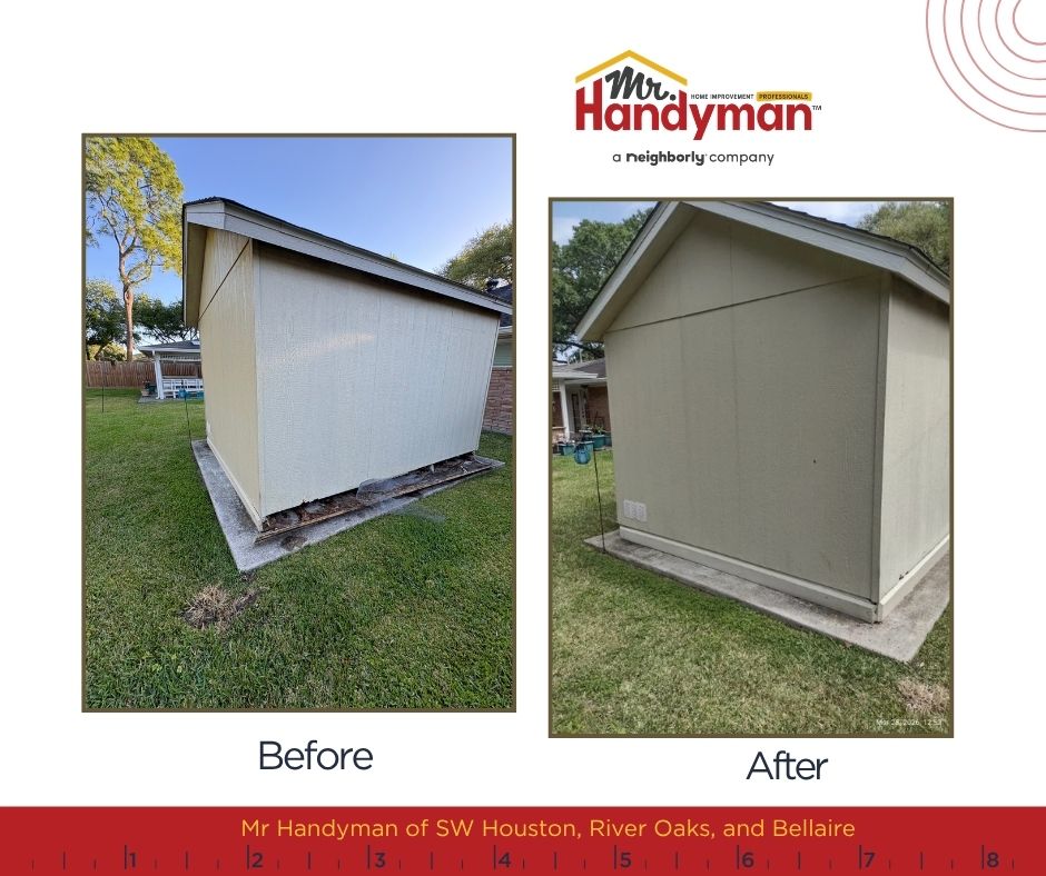 handyman near me, bellaire, river oaks, shed repair, mr handyman