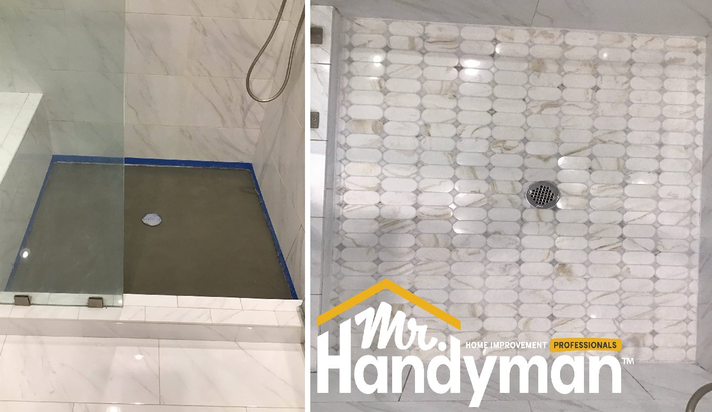 shower floor tile installation