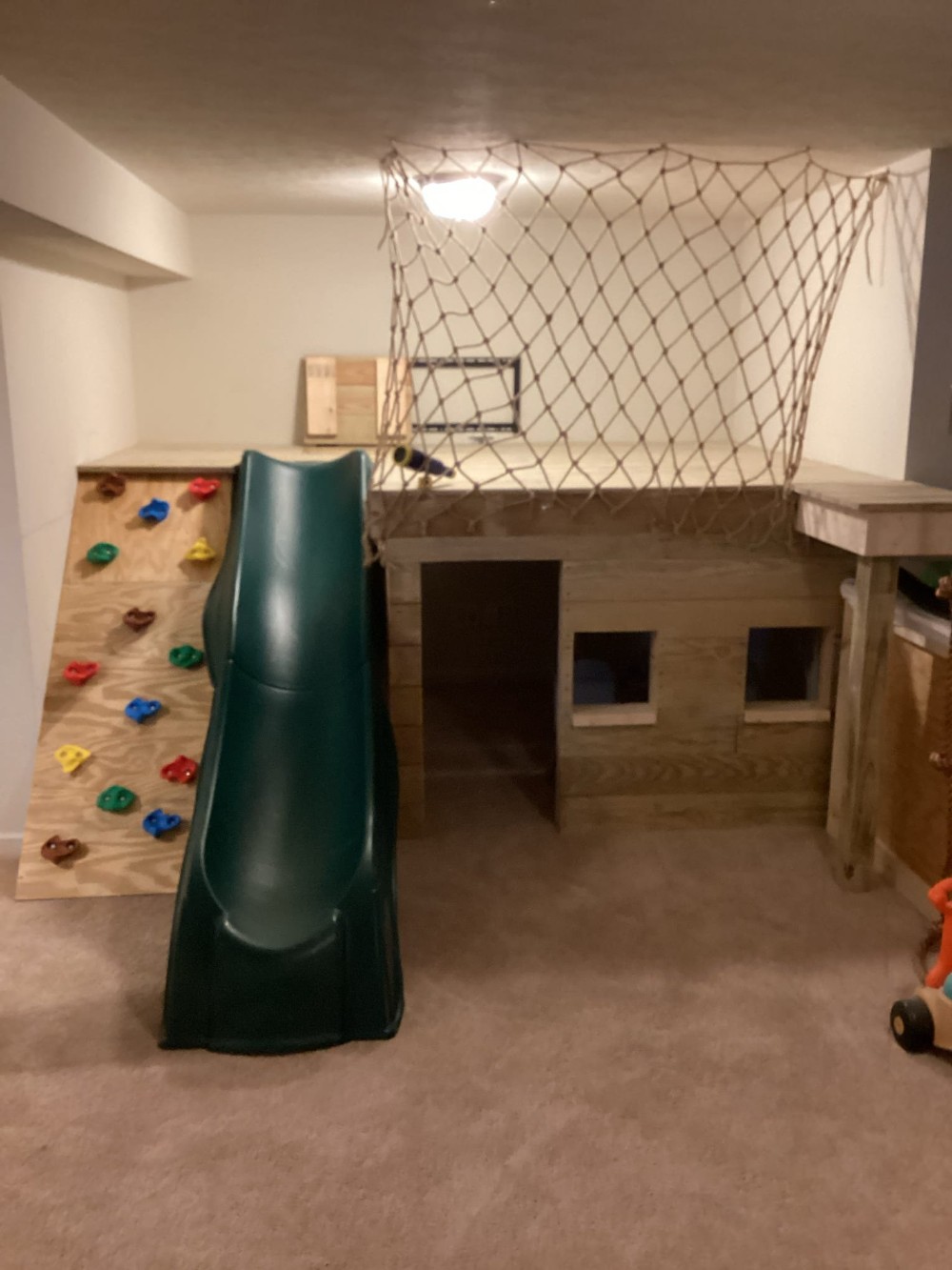 slide and climbing wall
