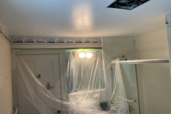 Drywall repair in bathroom