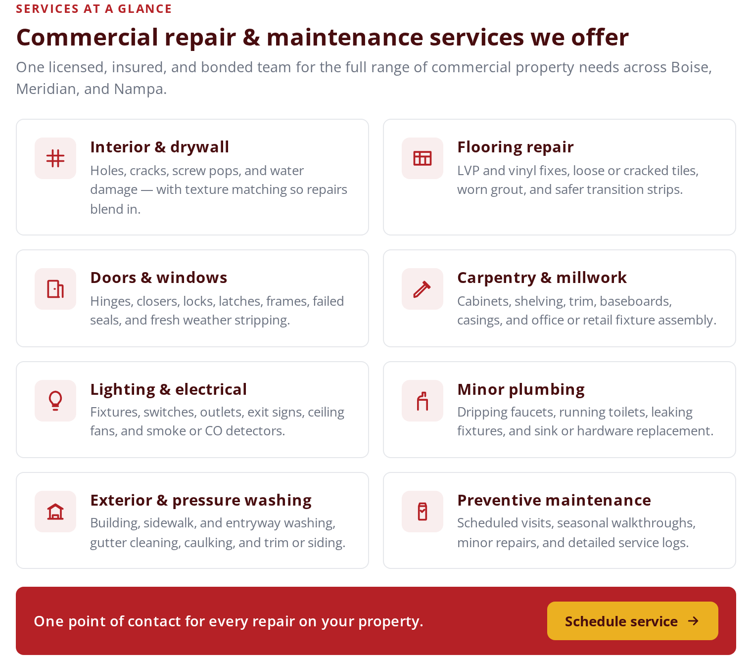 Service at glance.