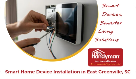 Technician installing a smart home control panel.