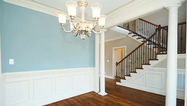 Ceiling light in hall.