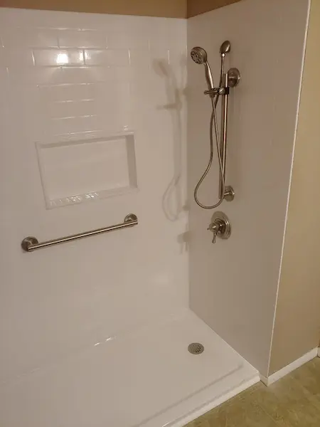 Post-renovation shower completed by Mr. Handyman in Wichita.