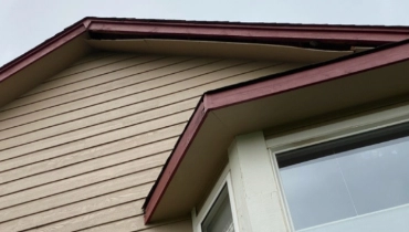 Soffits and fascia along the roofline of a residential home.