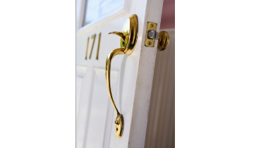 white door with gold handle
