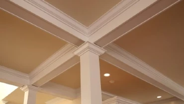 Tan ceiling with white molding
