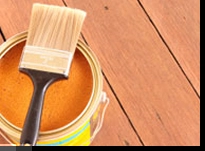 Deck Staining and Sealing - Sealer and Paint Brush