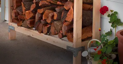 Firewood rack full of firewood