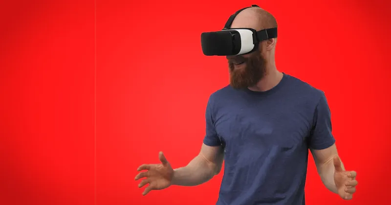 Man wearing VR headset.