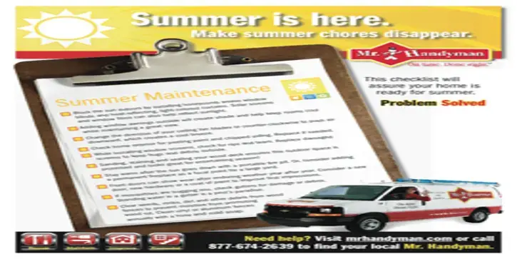 Summer maintenance checklist flyer