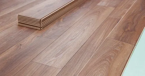 Laminate floor boards used for flooring repair and installation in residential properties.