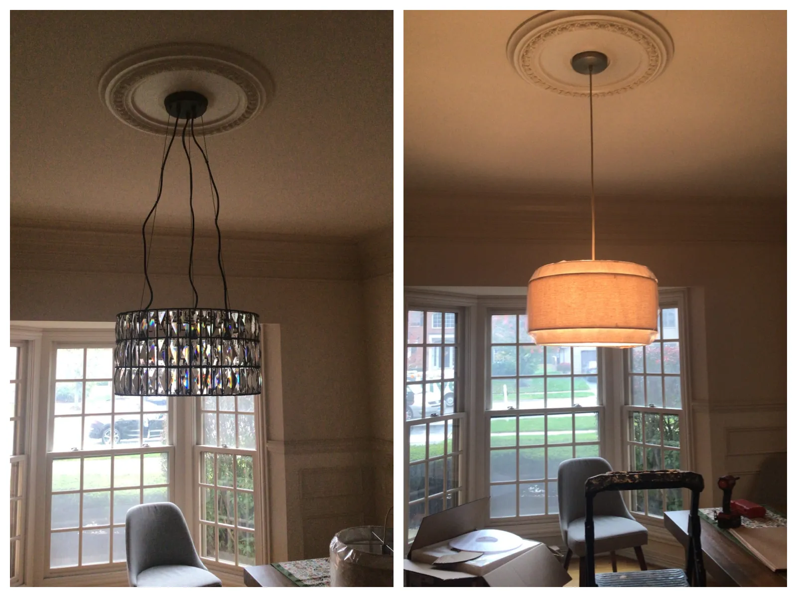  Light fixture replacement in Wheaton home by Mr. Handyman.