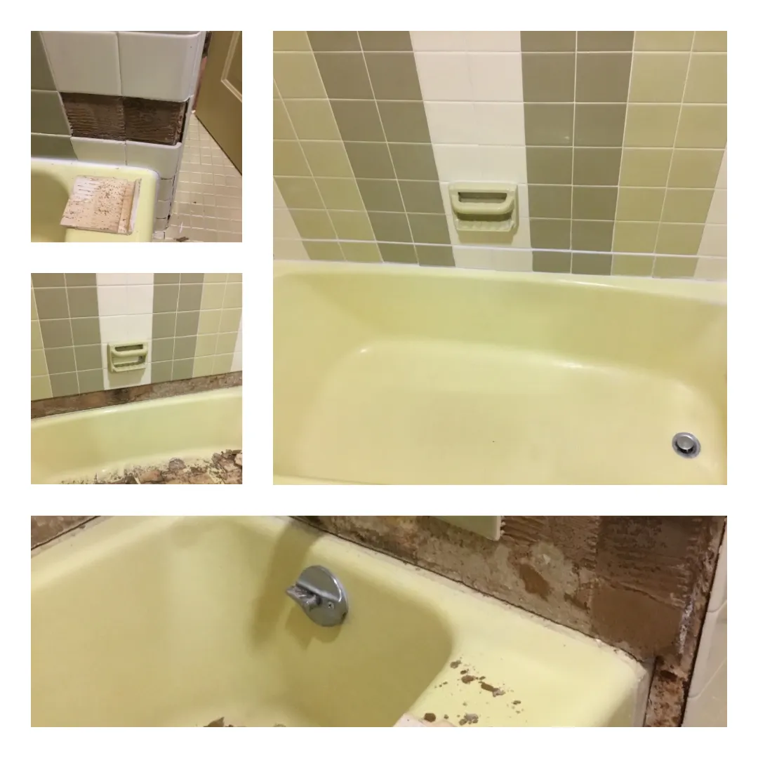Bathroom tile replaced by Mr. Handyman of Wheaton-Hinsdale.