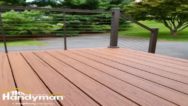 composite deck with modern railing outdoor repair