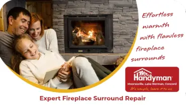 Family enjoying a warm evening by the fireplace.