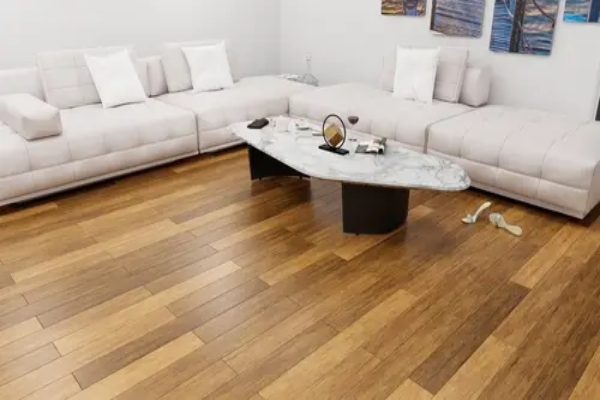 Stylish modern living room with vinyl flooring