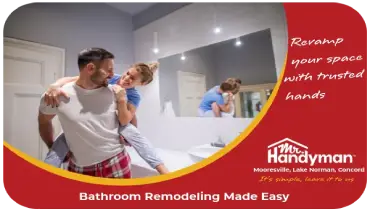 A couple happy with their bathroom renovation.