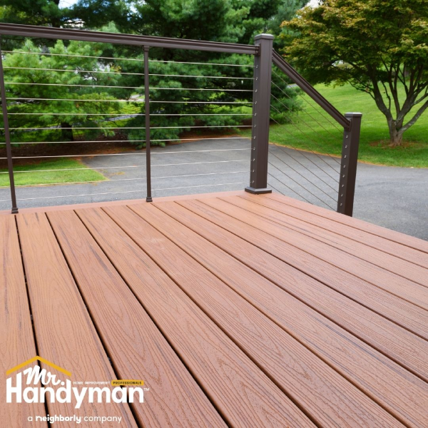 Composite deck repair closeup.