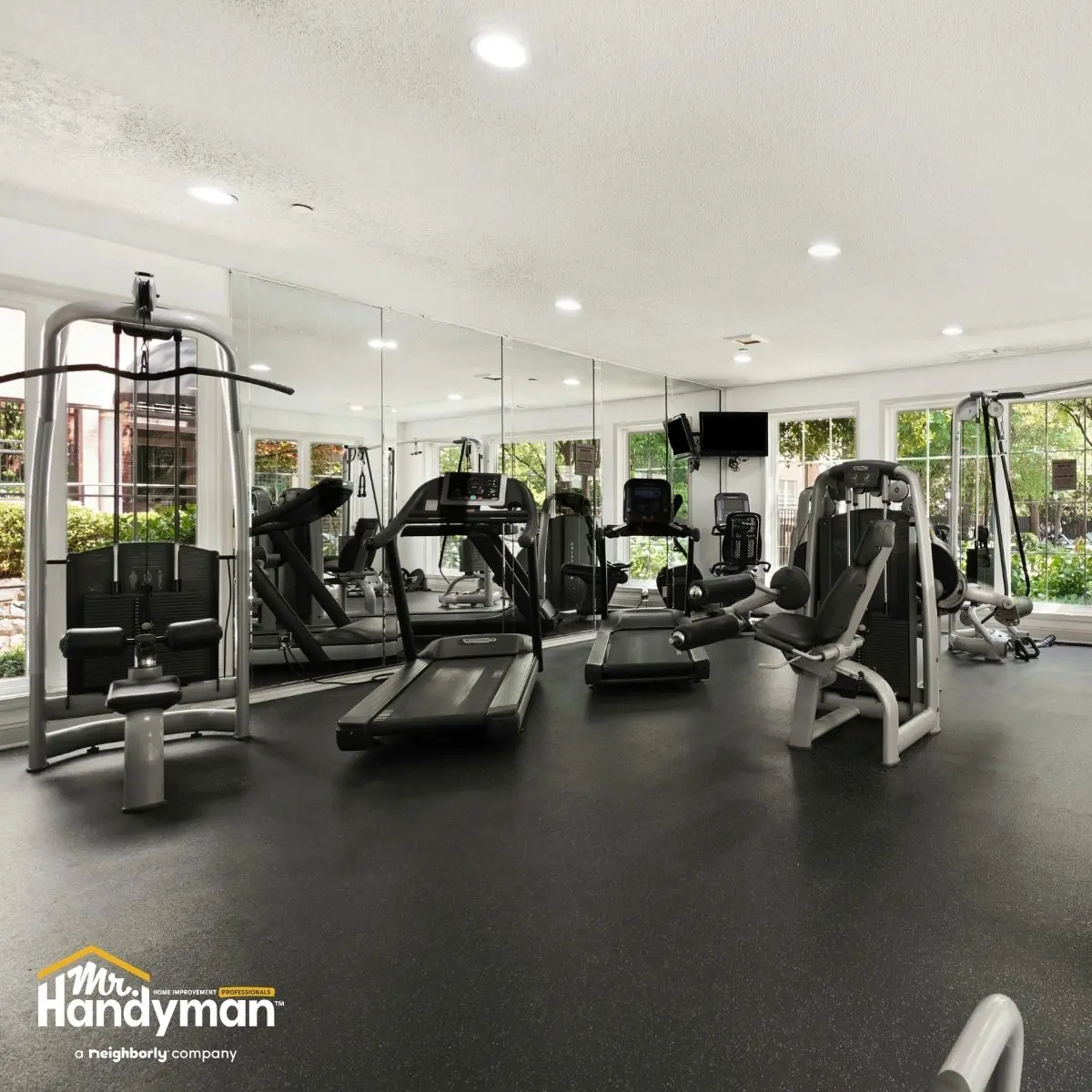 Neatly Assembled gym.